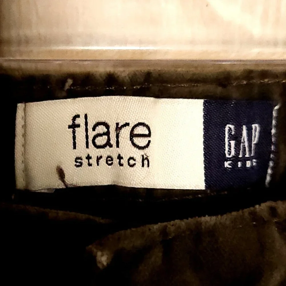 Gap Kids Girls Green Velvet Flare Pants 6
